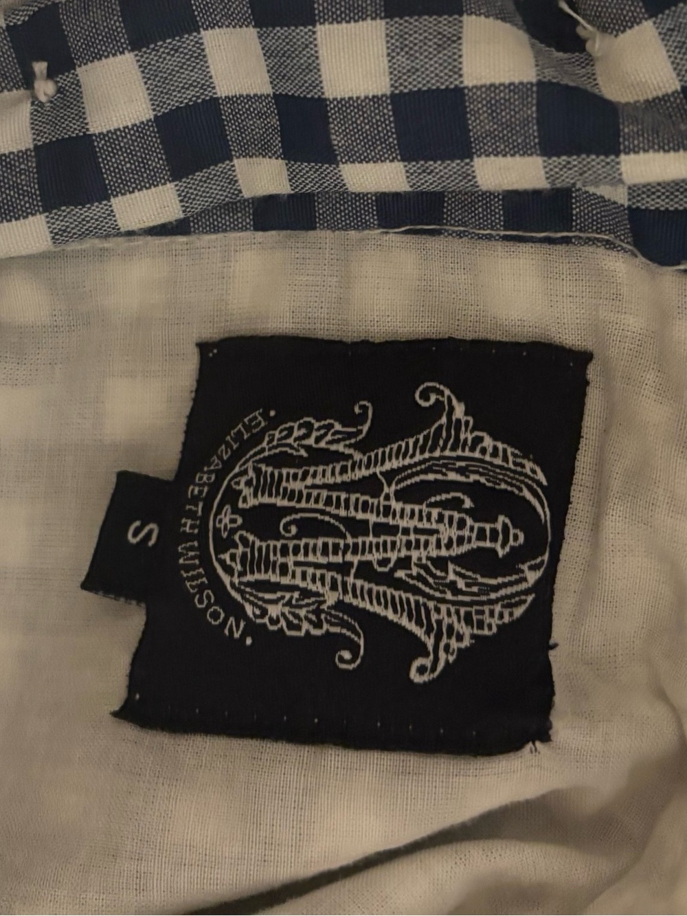 Elizabeth Wilson Designs Navy & White Gingham ruffled top - Picture 5 of 6